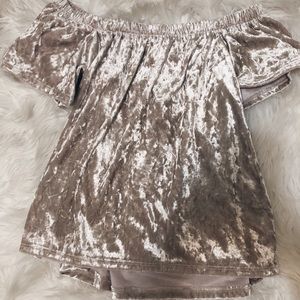 Velvet off the shoulder top